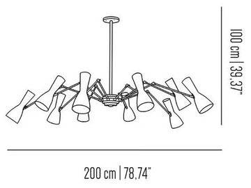 WORMHOLE 11-10 Luci - Swivel brass chandelier by Il Bronzetto - view 3
